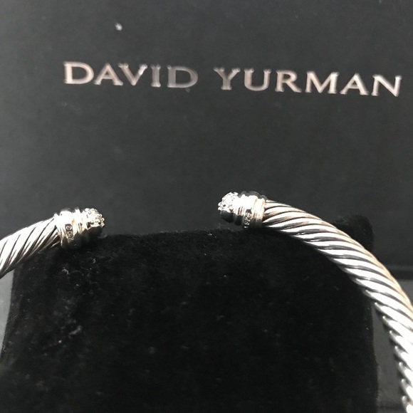 David Yurman 5mm Silver/diamonds bracelet - Picture 5 of 8